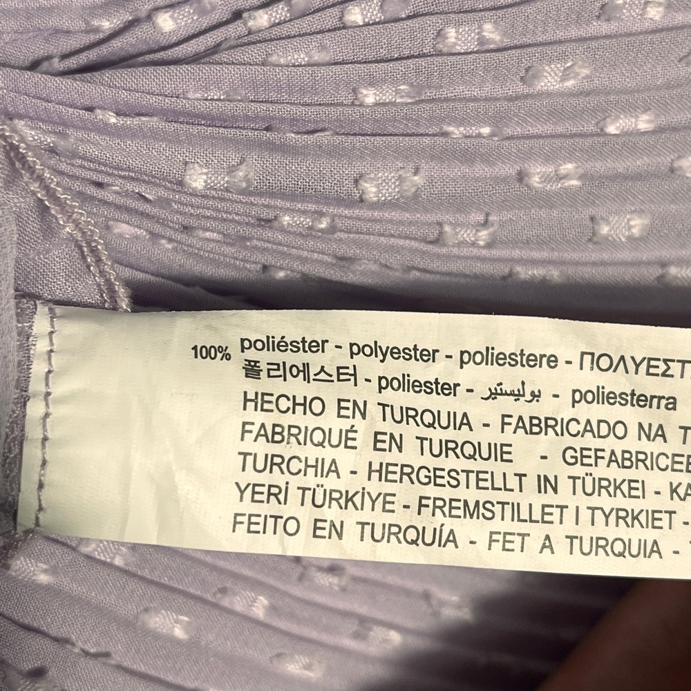 Zara Lavender Purple Textured Layered Ruffle Dress Small - Picture 9 of 9